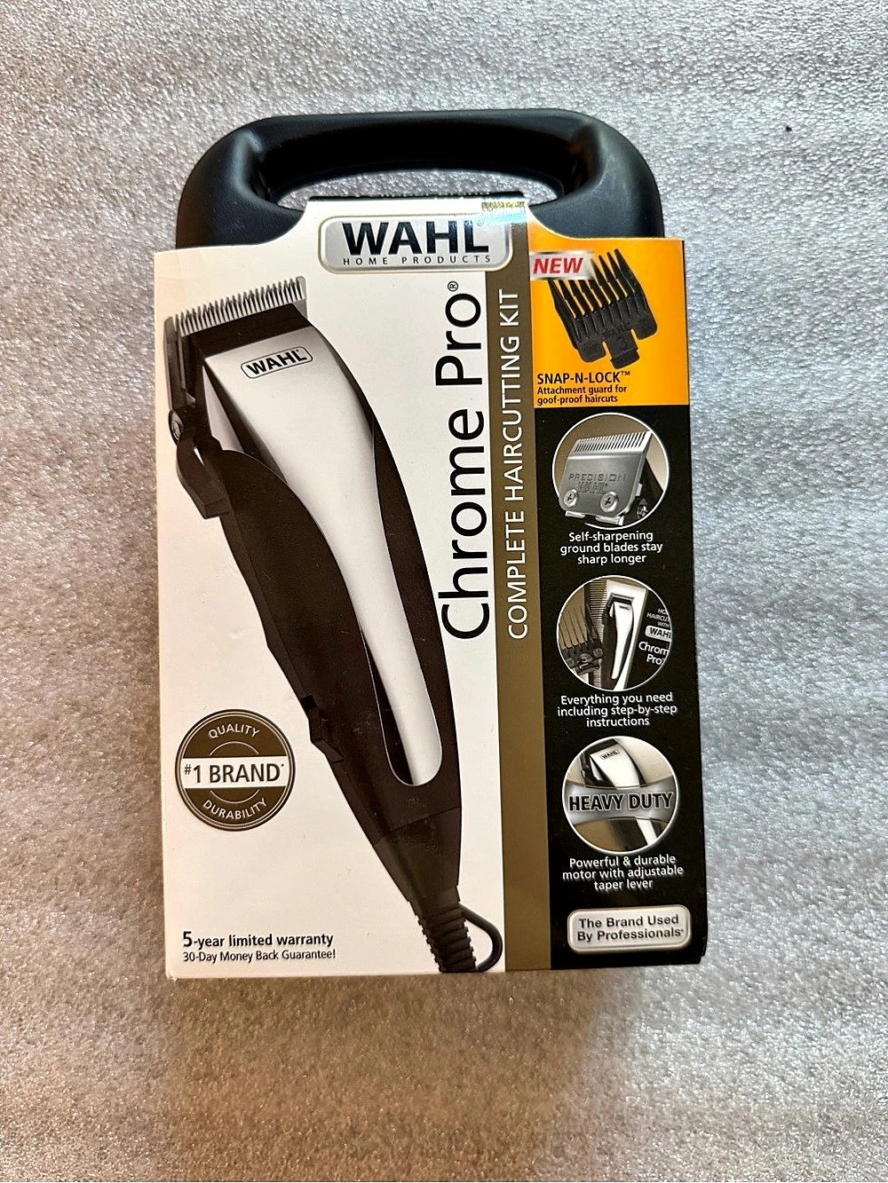 Wahl Chrome Pro Complete Haircutting Kit Black & Gold NWT